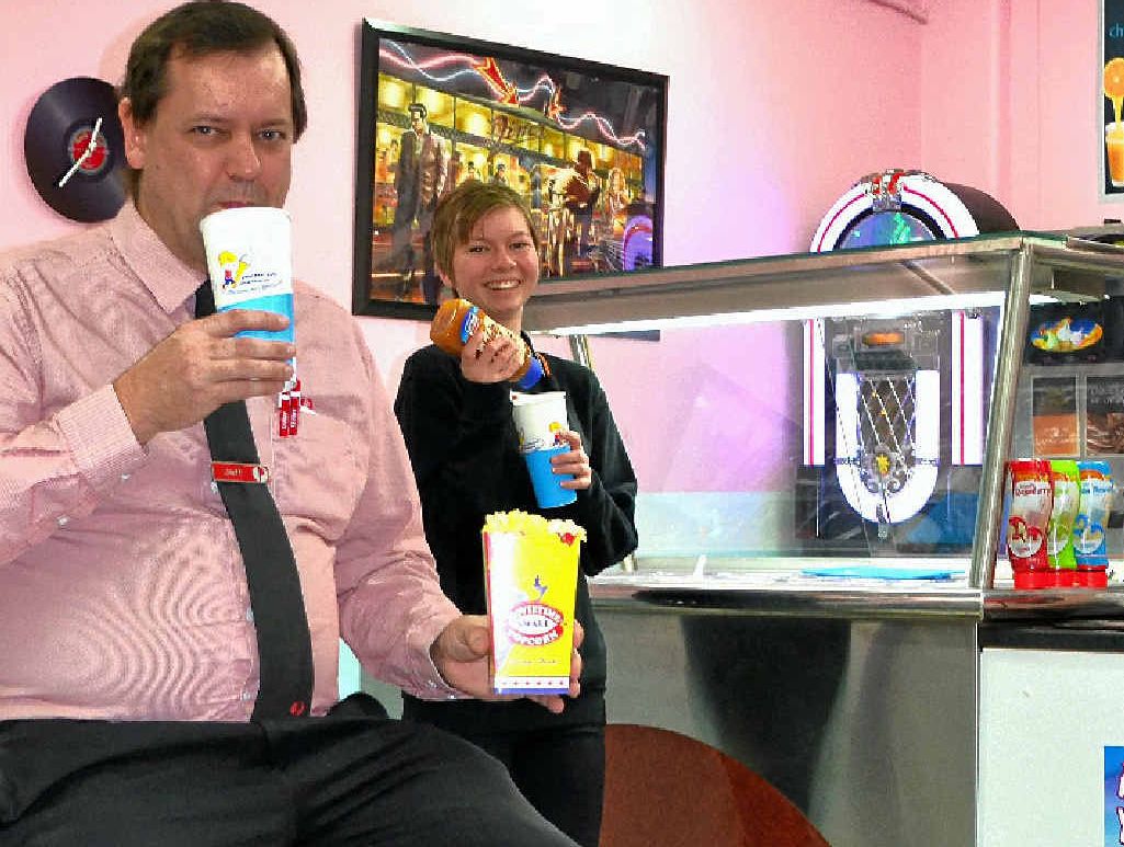 Owner Jeff Clark tries out a smoothie with Kahlia Stevenson. Owner Jeff Clark tries out a smoothie with Kahlia Stevenson.